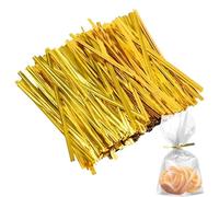 UILYNIU 1600 Pezzi Twist Ties, Legami Torsione, Chiusura Metallica per Sacchetti, Metallici Legami di Torsione per Sacchetti di Caramelle, Sacchetti di caffè, Cake Pop, Forniture per Bomboniere (Oro)