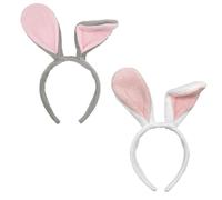 UILYNIU 2 Pezzi Bunny Cerchietto Orecchie Coniglio, Orecchie da Coniglio Peluche per Adulto Bambini, Accessori Coniglietto Set per Pasqua Carnevale Feste Decorazioni Cosplay Festa a Tema Halloween