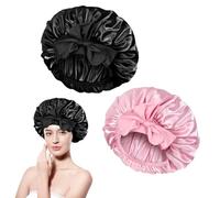 UILYNIU 2 Pezzi Cuffia di Seta, Cuffia Seta Capelli Notte, Cuffia Raso Capelli, Bonnet Seta per Capelli Ricci, Bonnet Seta, Cuffia Capelli Ricci Notte con Elastici Adatto per Protezione Capell