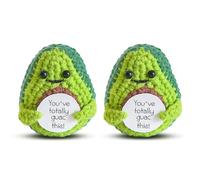 UILYNIU 2 Pezzi Divertente Avocado Positivo, Positive Vegetable Crochet Plushies, Giocattolo di Avocado Lavorato a Maglia, Accessori Regalo di Affermazione per Positività, Per Il Migliore Amico