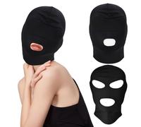 UILYNIU 2 Pezzi Full Face Mask, Maschera Unisex a Copertura Completa, Unisex Copricapo, Occhi Aperti Maschera a Bocca Aperta Traspirante, Maschera per Giochi di Coppia, Feste, Carnevale (Nero)