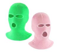 UILYNIU 2 Pezzi Passamontagna in Maglia a 3 Fori Invernale, Maschera da Sci per Uomo e Donna, Copertura di Viso Integrale Termica per attività Aperto Ciclismo (IT, Testo, M, L, 2 Farben)