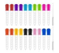 UILYNIU 20 PCS Gocce Liquide con 2 Spazzole di Pulizia,5ml Pipette Contagocce Plastica Pipetta Dropper in Silicone con Spazzola Pulita, per Caramelle Gommose, Animali Domestici, Piante (22 pcs)