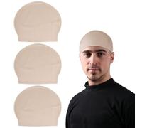 UILYNIU 3 Pezzi Bald Cap per Adulti Trucco Cappellino Calvo Calvo in Lattice Parrucca Calva per Trucco Cappello Calvo in Maschera Accessori Costume Halloween per Cosplay Festa (3 Pezzi)