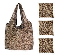 UILYNIU 3 Pezzi Borsa Spesa Pieghevole Riutilizzabili Leopardato Shopper Bag Donna, Borse per la Spesa Shopping Tote Bag, Borsa Della Spesa, Borse Shopper per Shopping, Viaggio, Campeggio