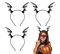 UILYNIU 3 Pezzi Fasce per Capelli Halloween per Donne Ragazze - Copricapo di Halloween, Fascia per Pipistrello, Costume Demone per Festa