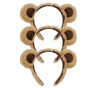 UILYNIU 3 Pezzi Fascia per Cosplay di Animali, Orso Cerchietto Orecchie Costume Ainimali Bambino Costume Adulti Halloween Orecchie di Orso Fascia, Fascia Capelli per Festa Tema di Natale (Marrone, M)