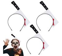 UILYNIU 3 Pezzi Halloween Coltello Testa Fascia per Capelli Adulti Bambini Horror Coltello Finto Fascia per Capelli Accessori per Capelli di Halloween(3 Pezzi)