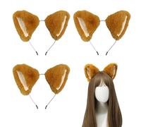 UILYNIU 3 Pezzi Volpe Orecchie in Finta Pelliccia di Volpe, Volpe Orecchie Costume per Bambini Adulti, Animale Orecchie Volpe Feste Fascia per Capelli Per Donna Ragazze Carnevale Halloween