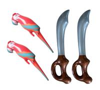 UILYNIU 4 Pezzi Accessori Costume da Pirata, Pirata Accessori Bambini, Pappagallo Gonfiabile, Spade Gonfiabili Spada Pirata Giocattolo per Carnevale, Halloween e Festa a Tema Pirata (Multicolore)
