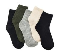 UILYNIU 5 Paia Calzini Donna Tinta Unita Alta Caviglia, Calzini Termici Donna Invernali, Morbido Calzini da Donna, Calzini Sportivi Estetici Carini per Abbigliamento Casual (Multicolore)