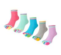 UILYNIU 5 paia Donna Calzini con Dita Separate Classici Calze Sportivi Dita in Cotone da Signora,Pilates Calzini Anti-Scivolo da Donna per Fitness Danza Barre Balletto Arti Ginnastica (5 paia)