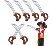 UILYNIU 6 Pezzi Spade Gonfiabili Spada Pirata Giocattolo Bambini Accessori Costume Pirata Compleanno Festa a Tema Costume Carnevale Spettacoli Travestimenti Halloween Feste (6 Pezzi)