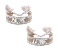 UILYNIU Bracciale in Tessuto, Braccialetti dell'Amicizia Regolabile, Fatti a Mano per Uomini e Donne (Marrone)