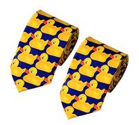 UILYNIU Cravatta Uomo Paperelle, Eleganti Neckties con Cerniera 8cm Fantasia Anatra per Festival e Feste, Cosplay - 2 Pezzi, Taglia Unica