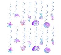 UILYNIU Decorazioni a Spirale di Oceano Decorazioni per Soffitti Decorazione di Compleanno Della Sirena Feste a Tema Oceano Creature Sirene Feste a Tema Spiaggia Matrimonio Toppers Torta (Blu)