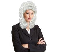 UILYNIU Parrucca da uomo nobile signore giudice barocco parrucca da giudice costume parrucche rococò ricci marchese Halloween Cosplay parrucche ricci lunga treccia bianca nobile marchese parrucca