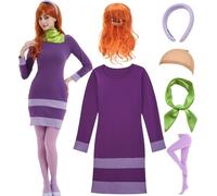 UIMLK Mini abito viola da donna costumi di Halloween, Viola, Large