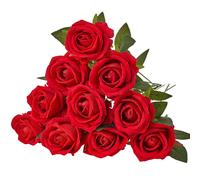VEVOR Fiori Artificiali, 60 Pezzi di Rose Finte in Schiuma dall'Aspetto Realistico alla Rinfusa, Finte con Steli per Fiori da Sposa Fai da Te, Centrotavola per Casa Decorazioni, Rosso
