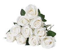 VEVOR 60 Pezzi Rose Bianche Fiori Artificiali Realistico Decorazioni Natalizie