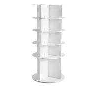 Uimoso Carosello portascarpe girevole con 5 ripiani, torre per scarpe bianca