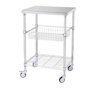 Uimoso Carrello multiuso a 3 ripiani con ruote, capacità massima 213,2 kg