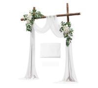 Uimoso Kit di Fiori Artificiali per Arco Matrimoniale Bianco con 2Fiori e 1Tenda