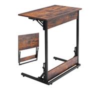 Uimoso Tavolino da Caffè Pieghevole in Metallo a Forma di C 60 x 37 x 70 cm