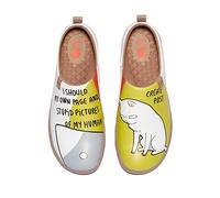 UIN Slip On da Donna Leggero Comfort Flats Sneakers Walking Casual Art Painted Scarpe da Viaggio Simpatico Orso Cuore Caldo Cuenca