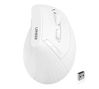 Uineer Mouse Verticale Wireless, mouse wireless 2,4G con Indicatore di Batteria, DPI a 4 Livelli, Design Ergonomico per il Comodo e la Riduzione dello Stress al Polso, Ideale per l'uso a Casa,Ufficio