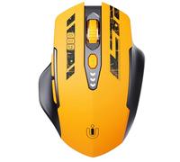 Uineer mouse wireless, [Aggiornato] mouse bluetooth multi-dispositivo, Livello batteria visibile, Tri-mode (BT 5.0/4.0+2.4G Hz) Mouse ergonomico ricaricabile, 4 DPI, mice senza fili,giallo