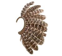 Uinfhyknd 1 Pz Unisex Polsino Dell'orecchio Di Piuma Non Piercing Oro Clip Su Orecchini, Imitazione piuma e lega