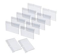 Uinfhyknd 100 Pezzi Portatitacchetti in Plastica Trasparente per Ripiano in Portatili Prezzo di Dettaglio Portaetichette per Merce (6 X 4 Cm)