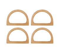 Uinfhyknd 4 Pezzi Manici per Borsette nel Legno Un Forma di D, Manici di Ricambio nel Legno per DIY per Borsette Borsette per Pochette (Legno)