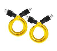 Uinfhyknd di prolunga a doppia spina a 3 pin da 2 piedi, adattatore per da 12 AWG 125 V NEMA 5-15P a 5-15P, RV, per interruttore di trasferimento