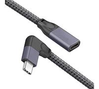 Uinfhyknd di prolunga USB C ad angolo retto corto (1,6 piedi), Braied ed Estensione in Alluminio USB-C 3.1 a Femmina, Gen 2 10 Gbps
