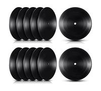 Uinfhyknd Dischi nel Vinile Vuoti CD da 7 Pollici per La Decorazione Stanza CD Decorazione Parete Dischi nel Vinile Decor Nero Decorazioni per Dischi Falsi (12 Pezzi)