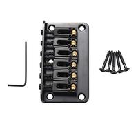 Uinfhyknd Hardtail Guitar Bridge Body Through per Parti Elettriche a 6 Corde Nero