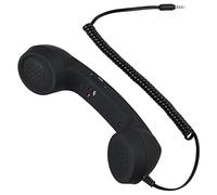 Uinfhyknd Ricevitore per telefono vintage retrò microfono microfono microfono per smartphone, presa 3,5 mm (nero)