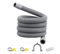 Uinfhyknd Set di prolunga per tubo di scarico universale per lavatrice 1M, include connettore per tubo di supporto e morsetti di serraggio tubi di scarico