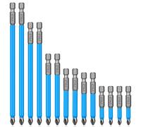 Uinfhyknd Set di Punte per Cacciaviti Magnetiche Antiscivolo da 14 Pezzi Set di Punte per Avvitatori un Percussione Set di Punte per Trapano un Croce Codolo Esagonale da 1/4 di Pollice