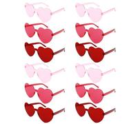 Uintoon Occhiali da sole a forma di cuore 12/18/24 pezzi occhiali a forma di cuore per le donne carino divertente festa occhiali bomboniere accessori, rosa, rosa acceso, rosso, 12 Pairs