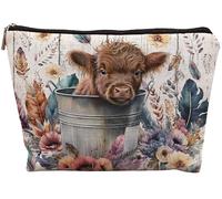 uinwk Borsa per il trucco della mucca, regali di mucca, regali per le donne amanti della mucca, roba carina della mucca, borsa cosmetica della decorazione della mucca, borsa cosmetica occidentale