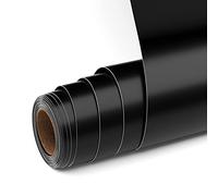UIOK Vinile Adesivo 12" x 15ft Vinil Permanente Adesivo per Plotter da Taglio, Matte Nero Vinile Rotolo Pellicola in Vinil Plotter per Regali Fai Da Te (Nero)