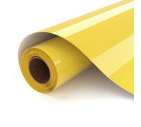 UIOK Vinile Termoadesivo per Tessuti, Giallo Termovinile 30,5 x 182 cm Vinile Termoadesivo per Cricut, Termovinile per Tessuti Giallo HTV Vinil Termico per T-shirt, Altri Tessut-i