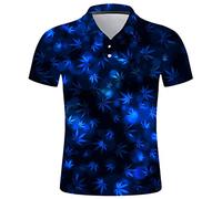 UIOKLMJH Estate 3D Stampato Cielo Stellato Uomini Polo Shirt Moda Streetwear Camicie Casual Harajuku Manica Corta Camicie, 4290, M