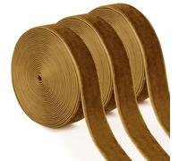 Uiopa 3 Rotoli Nastro Caffè in Velluto 20mm x 4,5m Nastro Regalo di Velluto Nastri Decorativi Tessuto per Matrimoni, Feste, Ghirlande, Decorazioni, Fai da Te