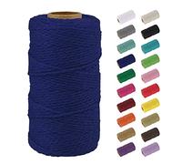 Uiopa Corda Macrame 2mm x 100m, Natural Cotone Filo Macrame Corda Colorata Spago Fai da Te Cordoncino per Uncinetto, Arazzo da Parete, Appendere le Piante, Decorazioni, Acchiappasogni (Blu scuro)