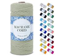 Uiopa Corda Macrame 2mm x 200m, Filo Macrame Corda Cotone, 3 Fili Cordoncino Cotone Spago Colorata, Cordino per Borse Uncinetto Arazzo da Parete Artigianato Fai Da Te Appendini per Piante