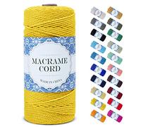 Uiopa Corda Macrame 2mm x 200m, Filo Macrame Corda Cotone, 3 Fili Cordoncino Cotone Spago Colorata, Cordino per Borse Uncinetto Arazzo da Parete Artigianato Fai Da Te Appendini per Piante